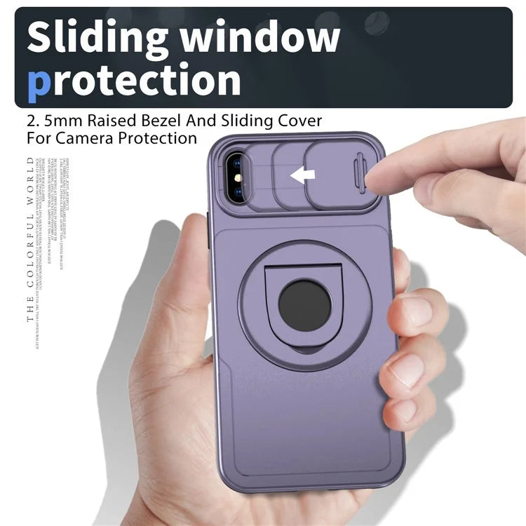 For iPhone XS Max Phone Case TPU+PC Magnetic Cover Camera Protection
