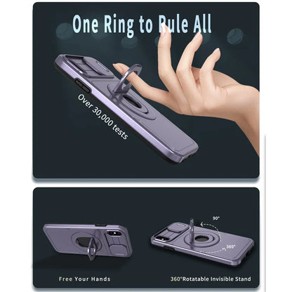 For iPhone XS Max Phone Case TPU+PC Magnetic Cover Camera Protection