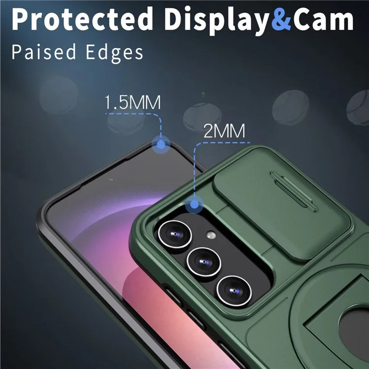 For Samsung Galaxy S20 FE / S20 FE 5G / S20 FE 2022 / S20 Lite Phone Case with Slide Camera Coverish Green