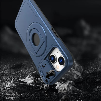 For iPhone 13 / 14 Phone Case Kickstand Magnetic Back Shell with Slide Camera Cover