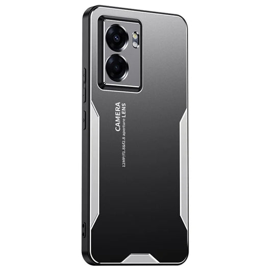 For Oppo A57 (2022) 5G /  A77 5G Cell Phone Case Frosted PC+TPU+Aluminum Alloy Cover