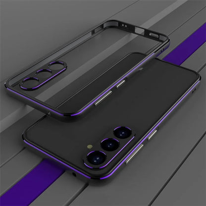 For Samsung Galaxy S23 FE Bumper Case Metal Frame Slim Fit No Back Design with Camera Lens Cover