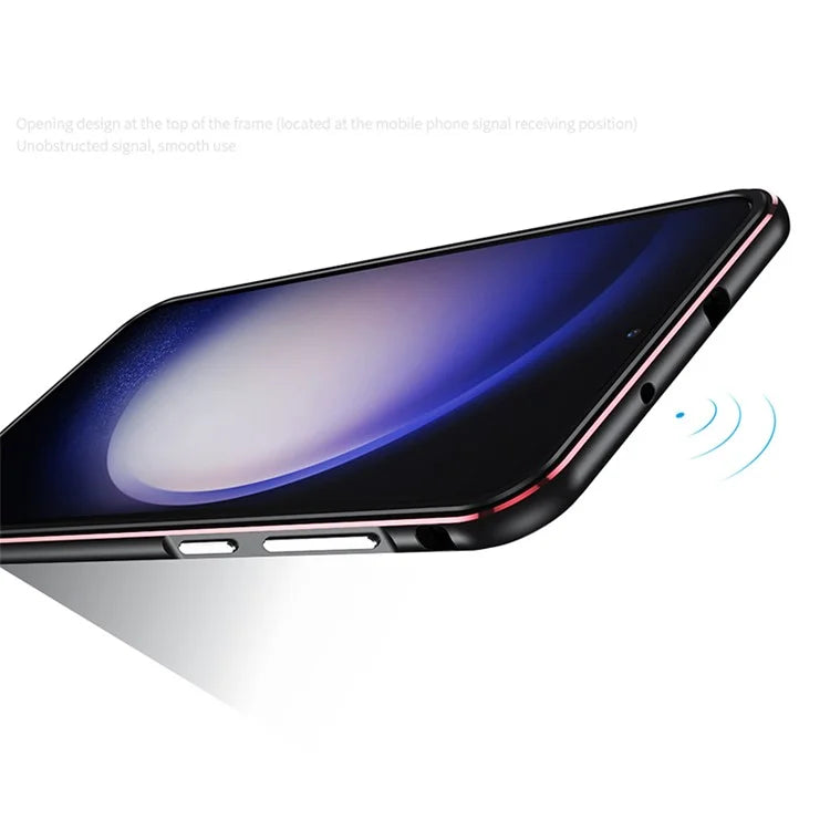 For Samsung Galaxy S23 FE Bumper Case Metal Frame Slim Fit No Back Design with Camera Lens Cover