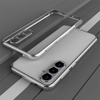 For Samsung Galaxy S23 FE Bumper Case Metal Frame Slim Fit No Back Design with Camera Lens Cover
