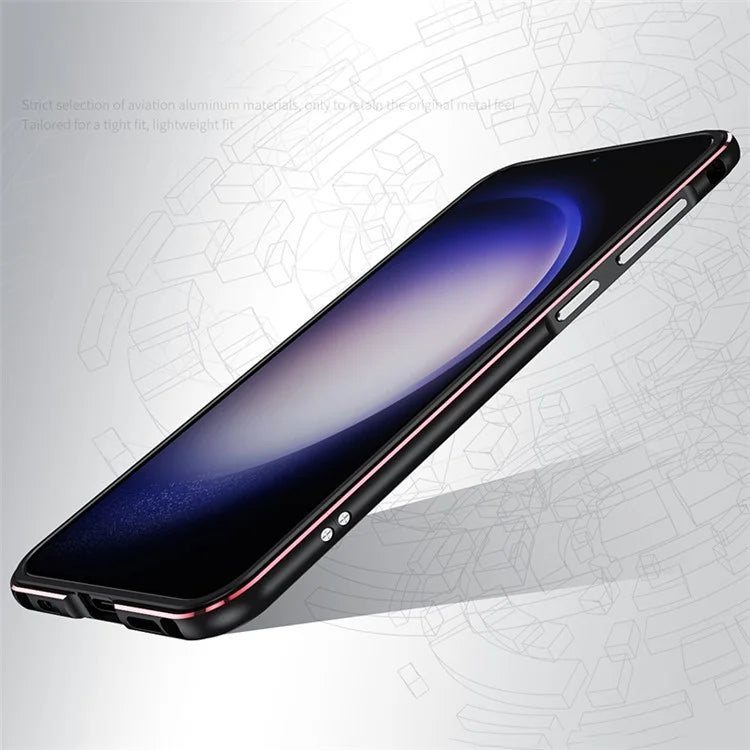 For Samsung Galaxy S23 FE Bumper Case Metal Frame Slim Fit No Back Design with Camera Lens Cover