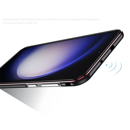 For Samsung Galaxy S23 FE Bumper Case Metal Frame Slim Fit No Back Design with Camera Lens Cover