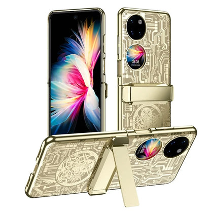 Mechanical Legend Series for Huawei P50 Pocket Electroplating Case Hinge Kickstand PC Cover
