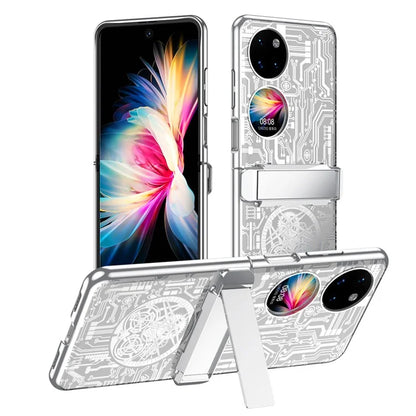 Mechanical Legend Series for Huawei P50 Pocket Electroplating Case Hinge Kickstand PC Cover