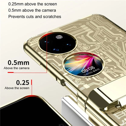 Mechanical Legend Series for Huawei P50 Pocket Electroplating Case Hinge Kickstand PC Cover