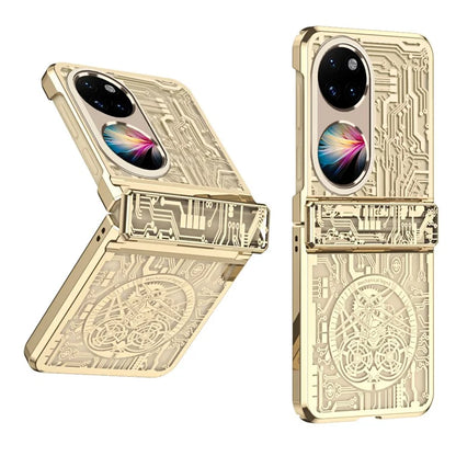 Mechanical Legend Series for Huawei Pocket 2 PC Phone Case Electroplating Cover Hinge Design