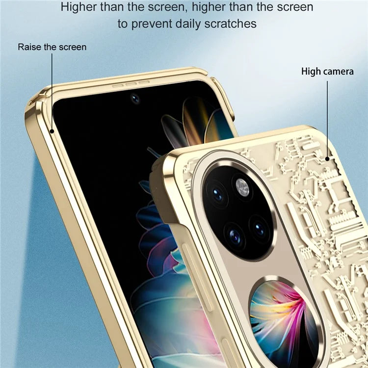 Mechanical Legend Series for Huawei Pocket 2 PC Phone Case Electroplating Cover Hinge Design