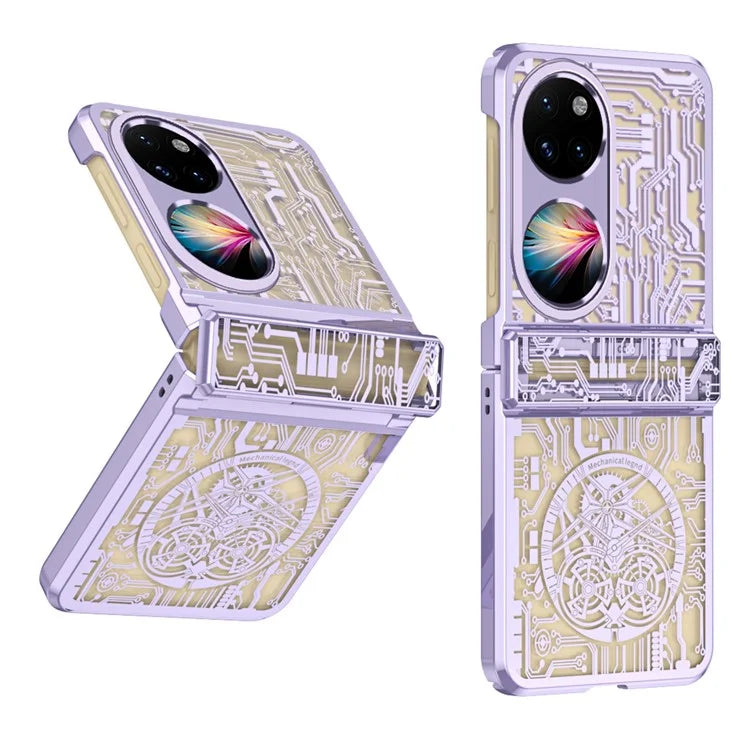 Mechanical Legend Series for Huawei Pocket 2 PC Phone Case Electroplating Cover Hinge Design