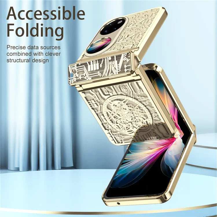 Mechanical Legend Series for Huawei Pocket 2 PC Phone Case Electroplating Cover Hinge Design