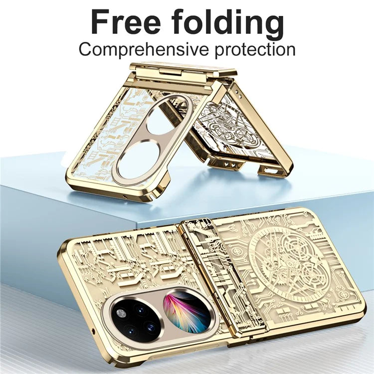 Mechanical Legend Series for Huawei Pocket 2 PC Phone Case Electroplating Cover Hinge Design