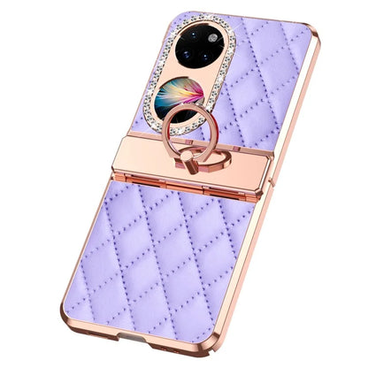 For Huawei Pocket 2 Phone Case Kickstand Cover Rhombic Pattern Rhinestone Decor