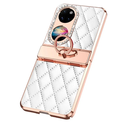 For Huawei Pocket 2 Phone Case Kickstand Cover Rhombic Pattern Rhinestone Decor