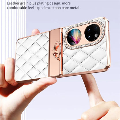 For Huawei Pocket 2 Phone Case Kickstand Cover Rhombic Pattern Rhinestone Decor