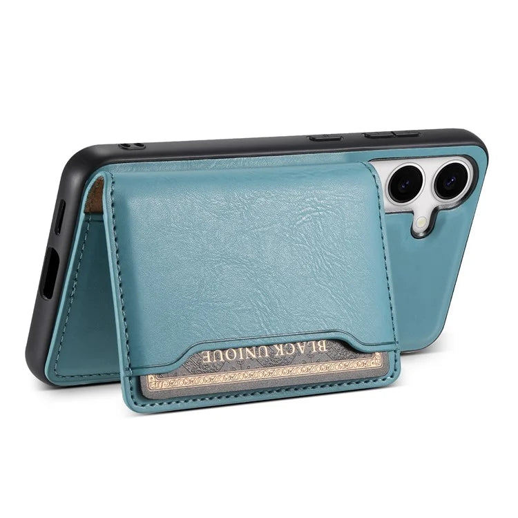 DENIOR For Samsung Galaxy S24 Magnetic Case Kickstand Phone Cover 2 in 1 Detachable Wallet Back