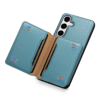 DENIOR For Samsung Galaxy S24 Magnetic Case Kickstand Phone Cover 2 in 1 Detachable Wallet Back