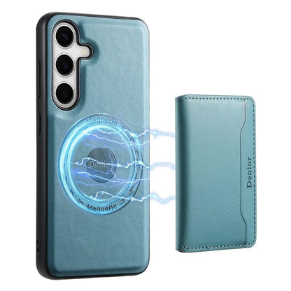 DENIOR For Samsung Galaxy S24 Magnetic Case Kickstand Phone Cover 2 in 1 Detachable Wallet Back