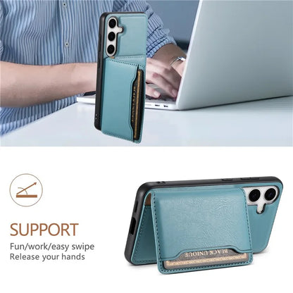 DENIOR For Samsung Galaxy S24 Magnetic Case Kickstand Phone Cover 2 in 1 Detachable Wallet Back