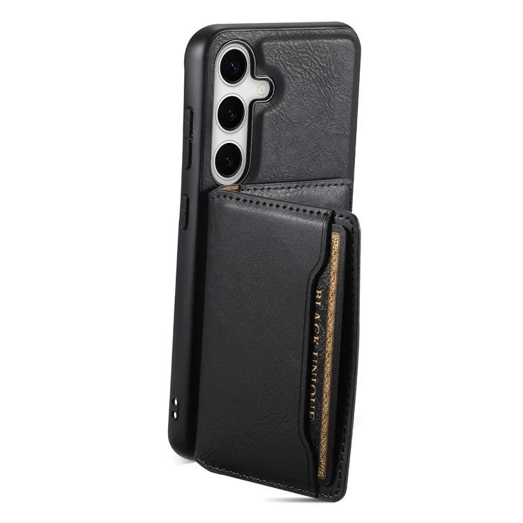 DENIOR For Samsung Galaxy S24 Magnetic Case Kickstand Phone Cover 2 in 1 Detachable Wallet Back