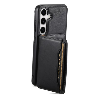 DENIOR For Samsung Galaxy S24 Magnetic Case Kickstand Phone Cover 2 in 1 Detachable Wallet Back