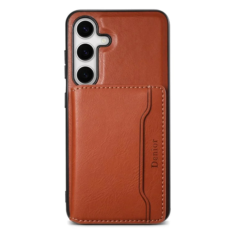 DENIOR For Samsung Galaxy S24 Magnetic Case Kickstand Phone Cover 2 in 1 Detachable Wallet Back