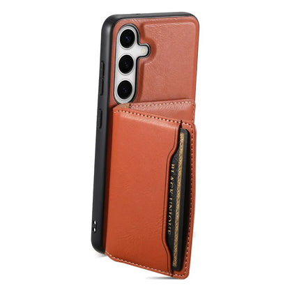 DENIOR For Samsung Galaxy S24 Magnetic Case Kickstand Phone Cover 2 in 1 Detachable Wallet Back