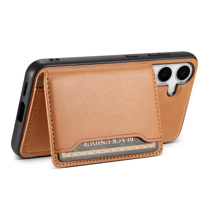 DENIOR For Samsung Galaxy S24 Magnetic Case Kickstand Phone Cover 2 in 1 Detachable Wallet Back