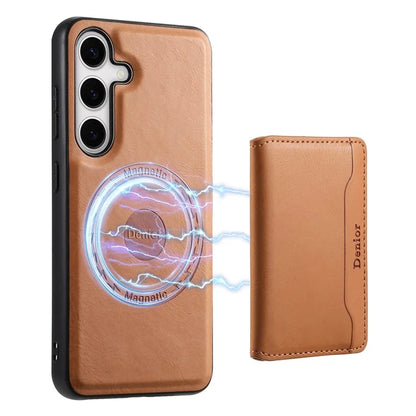DENIOR For Samsung Galaxy S24 Magnetic Case Kickstand Phone Cover 2 in 1 Detachable Wallet Back