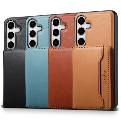 DENIOR For Samsung Galaxy S24 Magnetic Case Kickstand Phone Cover 2 in 1 Detachable Wallet Back