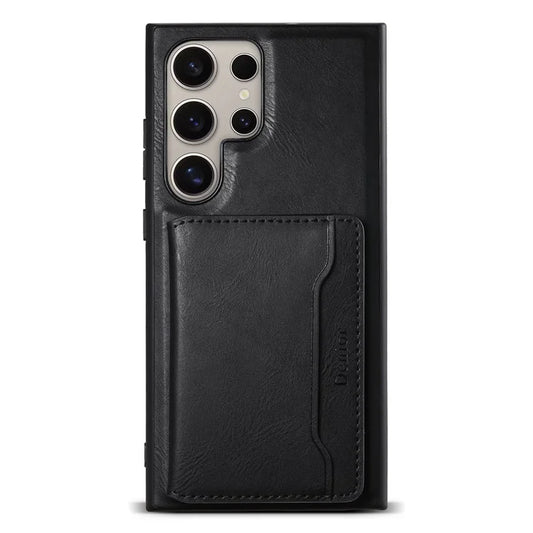 DENIOR For Samsung Galaxy S24 Ultra Phone Cover Magnetic Detachable Wallet Case Kickstand