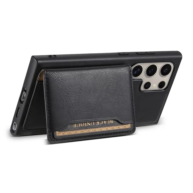DENIOR For Samsung Galaxy S24 Ultra Phone Cover Magnetic Detachable Wallet Case Kickstand