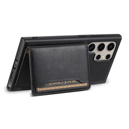 DENIOR For Samsung Galaxy S24 Ultra Phone Cover Magnetic Detachable Wallet Case Kickstand