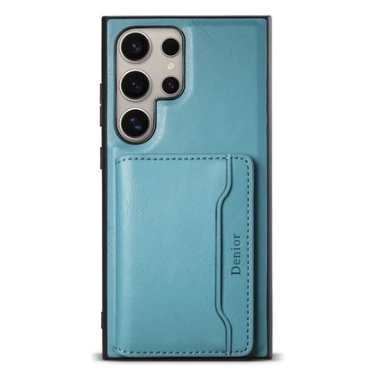 DENIOR For Samsung Galaxy S24 Ultra Phone Cover Magnetic Detachable Wallet Case Kickstand