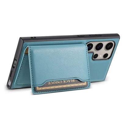 DENIOR For Samsung Galaxy S24 Ultra Phone Cover Magnetic Detachable Wallet Case Kickstand