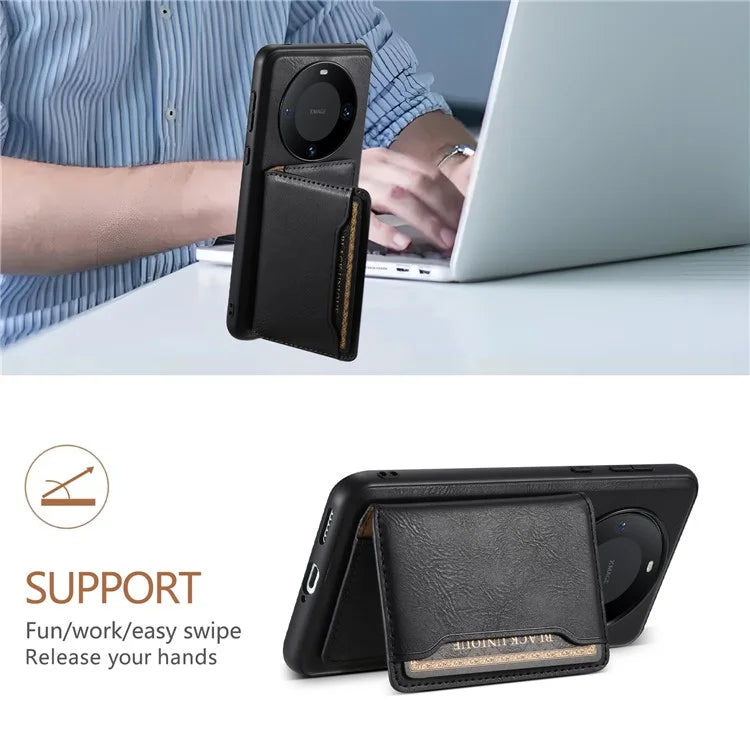 DENIOR For Huawei Mate 60 Pro / Pro+ Magnetic Case Detachable Card Bag Phone Cover