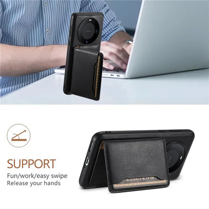 DENIOR For Huawei Mate 60 Pro / Pro+ Magnetic Case Detachable Card Bag Phone Cover