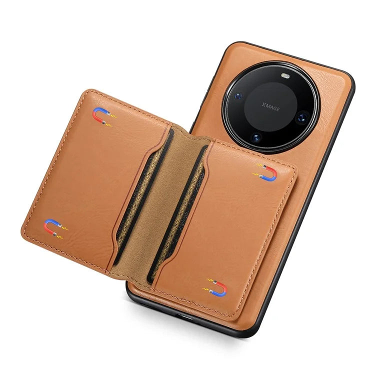 DENIOR For Huawei Mate 60 Pro / Pro+ Magnetic Case Detachable Card Bag Phone Cover