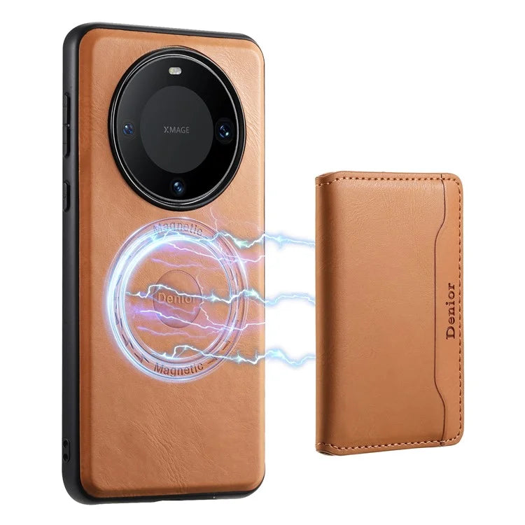 DENIOR For Huawei Mate 60 Pro / Pro+ Magnetic Case Detachable Card Bag Phone Cover