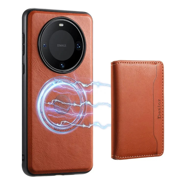 DENIOR For Huawei Mate 60 Pro / Pro+ Magnetic Case Detachable Card Bag Phone Cover