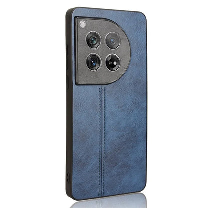 For OnePlus 12 5G Phone Cover Cowhide Texture Stitching Line Anti-fall Back Case