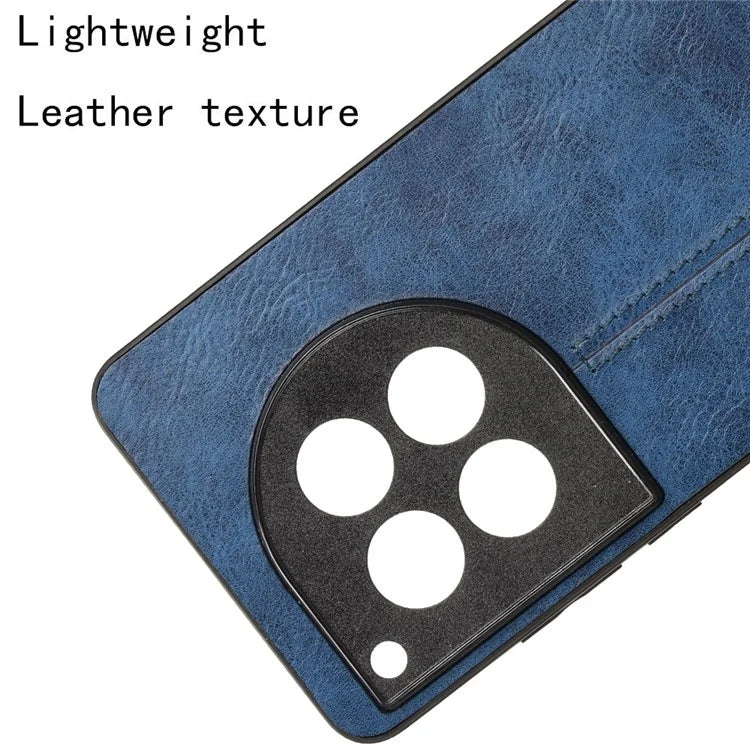 For OnePlus 12 5G Phone Cover Cowhide Texture Stitching Line Anti-fall Back Case