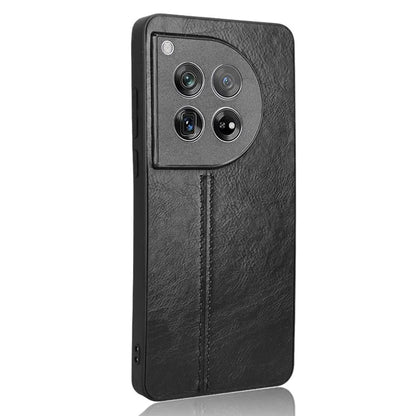 For OnePlus 12 5G Phone Cover Cowhide Texture Stitching Line Anti-fall Back Case