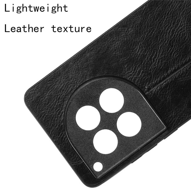 For OnePlus 12 5G Phone Cover Cowhide Texture Stitching Line Anti-fall Back Case