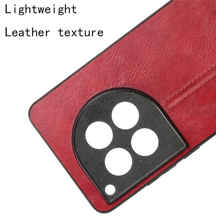 For OnePlus 12 5G Phone Cover Cowhide Texture Stitching Line Anti-fall Back Case