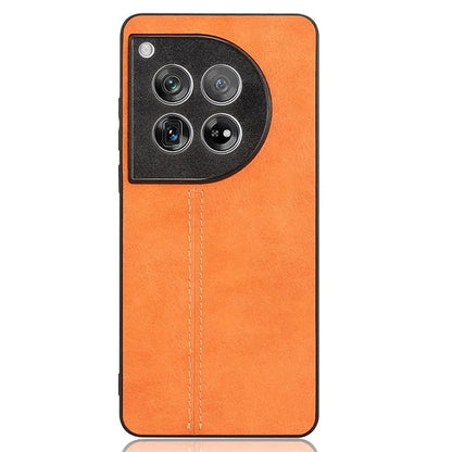 For OnePlus 12 5G Phone Cover Cowhide Texture Stitching Line Anti-fall Back Case