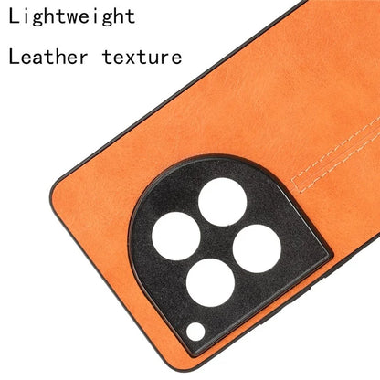 For OnePlus 12 5G Phone Cover Cowhide Texture Stitching Line Anti-fall Back Case