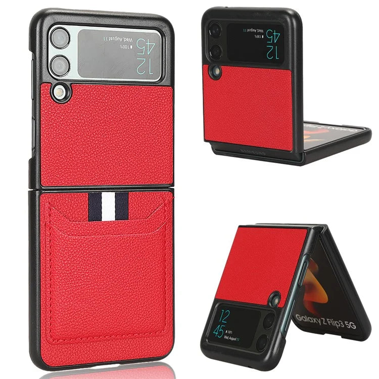 For Samsung Galaxy Z Flip3 5G Case PU Leather Card Holder Phone Back Cover